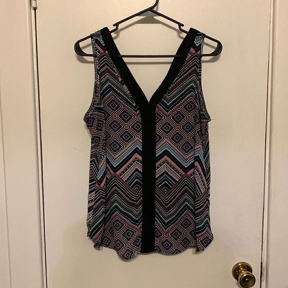 Candies EUC black multicolored cut out tank top Size Medium - Picture 1 of 5